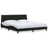 Cumpara ieftin Cadru de pat fara saltea, Hanko, negru, 180x200 cm, textil