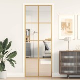 Cumpara ieftin Ușă interior Slim auriu 76x201,5 cm sticlă securizată/aluminiu