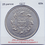 2895 Gibraltar 25 pence 1977 Elizabeth II (Silver Jubilee) km 10