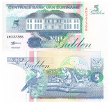 Suriname 5 Guldeni 1998 P-136b UNC