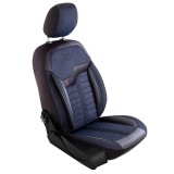 Cumpara ieftin Set Huse Scaune Auto pentru Volkswagen Touran - Panda Londra, cu fermoare pentru bancheta rabatabila, albastru - negru , 11 piese