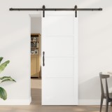 Ușa glisantă vidaXL cu set de accesorii alb 78x202 cm din lemn masiv de pin