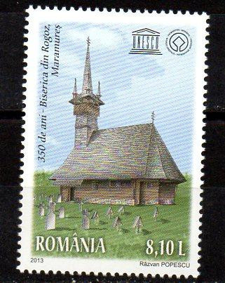 ROMANIA 2013, Aniversari UNESCO - 350 de ani - Biserica Rogoz, MNH, 2000
