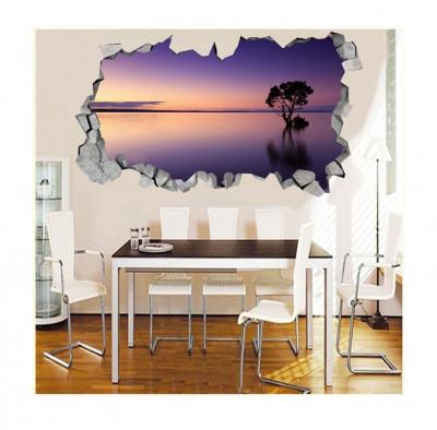 Sticker decorativ, gaura in perete 3D, Ocean, 85 cm, 178STK-1 foto