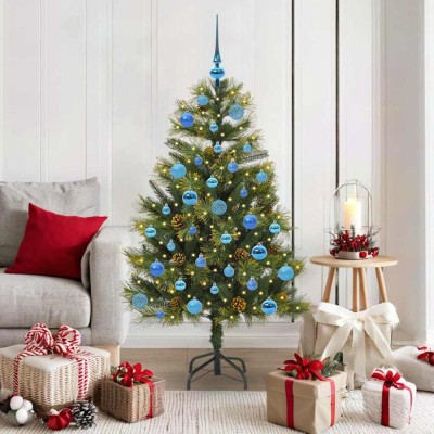 vidaXL Pom de Crăciun Artificial cu Ramuri Articulare și Conuri 150 cm 3395087 foto