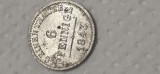 6 pfennige 1843 S , argint