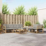 vidaXL Set de canapele de exterior 6 pcs Alb și gri deschis 3388409