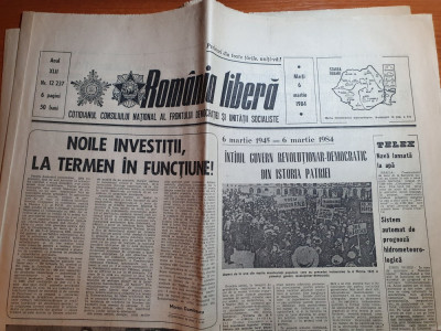 romania libera 6 martie 1984-articol si foto orasele dej,braila si constanta foto