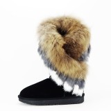 Cumpara ieftin Cizme negre din piele naturala cu blanita naturala 8913 112