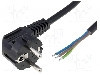 Cablu alimentare AC, 4m, 3 fire, culoare negru, cabluri, CEE 7/7 (E/F) &amp;amp;#351;tecar in unghi, LIAN DUNG - foto