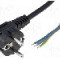 Cablu alimentare AC, 4m, 3 fire, culoare negru, cabluri, CEE 7/7 (E/F) &amp;#351;tecar in unghi, LIAN DUNG -