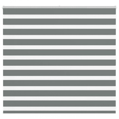 Jaluzea tip zebra gri &amp;icirc;nchis lățime țesătură 150,9 cm poliester foto