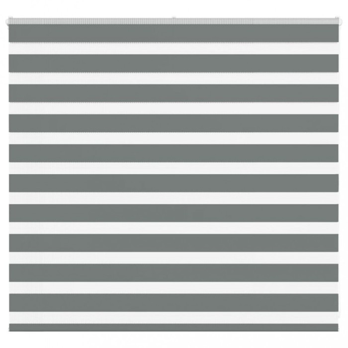 Jaluzea tip zebra gri &icirc;nchis lățime țesătură 150,9 cm poliester