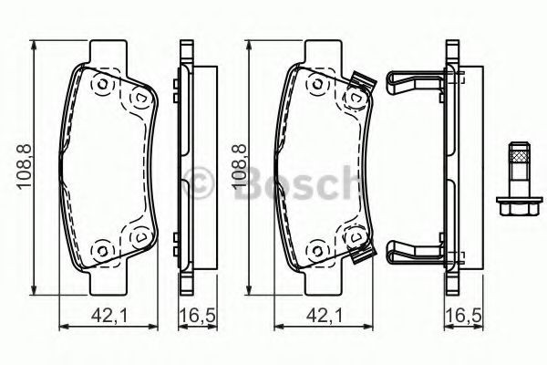 Set placute frana,frana disc HONDA CR-V IV (RE) (2012 - 2016) BOSCH 0 986 494 329