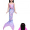 Set 4 piese Costum de baie Sirena THK, include top, slip, coada sirena si Inotatoarea pentru fixarea cozii, Albastru/Roz deschis, 150 cm