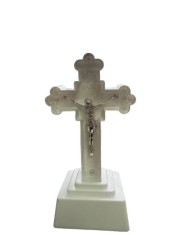 Lumanare Decorativa cu LED, Model Isus Pe Cruce, Culoare Alb,18cm, Functionare