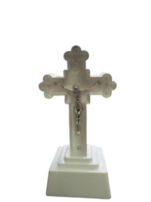 Lumanare Decorativa cu LED, Model Isus Pe Cruce, Culoare Alb,18cm, Functionare foto