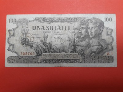 Bancnota 100 lei 25 Iunie 1947 VF foto