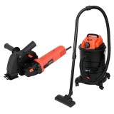 Yato YT-82015 + YT-85701 - Masina de taiat cu disc diamantat 1700 W 125 mm + Aspirator umed-uscat 1400 W 180 mbar 30 l priza scule electrice