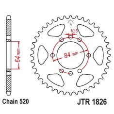 Pinion spate 41 dinti pas lant 520 &ndash; ATV Arctic Cat DVX 400 - Kawasaki KFX 400 A KSF (03-06) - Suzuki LT-Z 400 Quadsport
