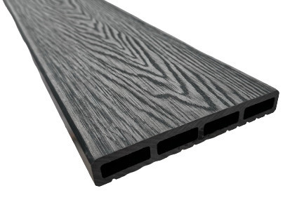 Placă de gard 3D, din compozit de lemn și plastic WPC, culoare gri inchis, 150 x 20 mm, lungime 2m sau 4 m