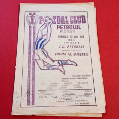 Program meci fotbal PETROLUL PLOIESTI - CHIMIA TURNU-MAGURELE(20.05.1979
