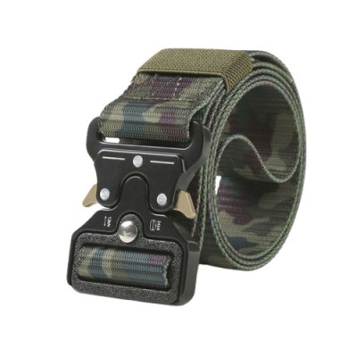 Curea tactica de supravietuire, 120 cm, din panza cu catarama Quick Realase, verde militar foto