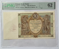50 Zlotych Polonia 1929, PMG 62