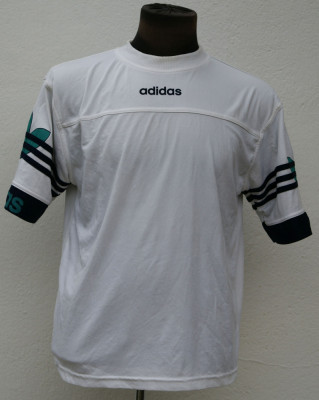 Tricou vintage ADIDAS alb verde foto