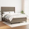 Pat box spring cu saltea, gri taupe, 140x200 cm, textil GartenMobel Dekor, vidaXL