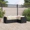 Gossi set mobilier relaxare gradina 4 piese cu perne poliratan negru
