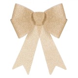 Fundiță Decorativă Crăciun, Model Bej, Glitter, 32x22 cm, Oem