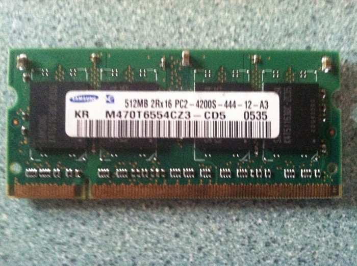 Memorie laptop 512MB PC2-4200S DDR2 Memory M470T6554CZ3-CD5