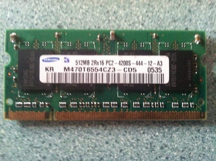 Memorie laptop 512MB PC2-4200S DDR2 Memory M470T6554CZ3-CD5