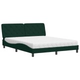 Cumpara ieftin Pat cu saltea, verde inchis, 160x200 cm, catifea
