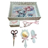 Cumpara ieftin Tavita Turta cu 6 Piese - Elefant si Baloane - TPT67 Alb cu Roz Deschis