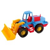 Buldozer de jucarie cu cupa mobila, 32x17x14 cm, multicolor, 3 ani +, Oem