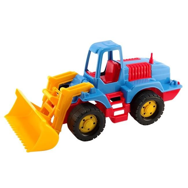 Buldozer de jucarie cu cupa mobila, 32x17x14 cm, multicolor, 3 ani +