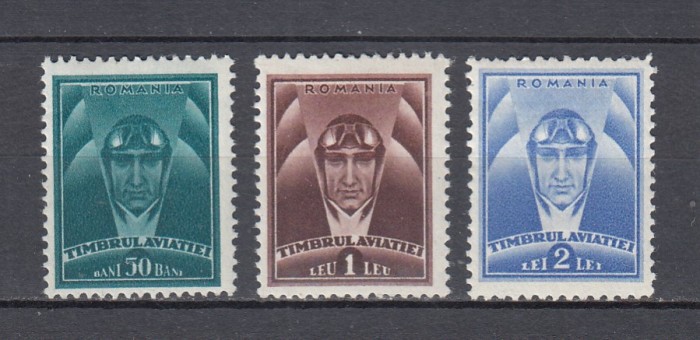 ROMANIA 1932 TIMBRUL AVIATIEI PILOT SERIE MNH