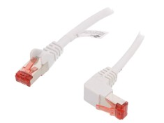 Cablu patch cord S/FTP Cat6 alb 0.5m