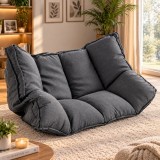 Canapea de podea extensibila 2 in 1,transformabila in pat pentru relaxare si odihna,spatar reglabil pentru confort la citit sau vizionarea televizor