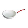 Tigaie Wok Bialetti Himalaya 28 cm, Ceramica, Alb, Toate sursele de caldura, Invelis Marmorat, Aluminiu, Garantie 5 Ani