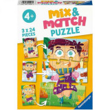 PUZZLE MIX&amp;MATCH HAINE COLORATE, 3x24 PIESE, Ravensburger