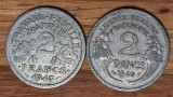 Franta - set de colectie istoric WW2 - 2 franci / francs 1943 Vichy 1946, Europa