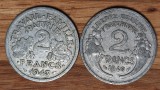 Franta - set de colectie istoric WW2 - 2 franci / francs 1943 Vichy 1946, Europa