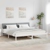 VidaXL Cadru de pat Alb și gri deschis 160 x 200 cm Lemn masiv de pin 878668