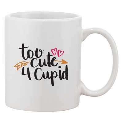 Cana alba personalizata &amp;#039;Too Cute 4 Cupid&amp;#039;, INOVATIX&amp;reg;. 330ml foto