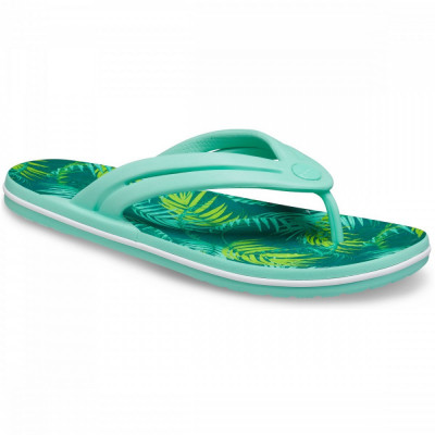 Șlapi Crocs Women&amp;#039;s Crocband Tropical Flip Alb - White/Multi foto