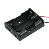 Suport Baterii 3xAA cu Fire 12cm, OEM, Negru, Conector Baterie Creion, Alimentare, DIY