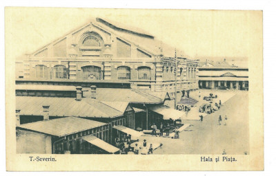 1915 - TURNU-SEVERIN, Market, Romania - old postcard - used - 1918 foto